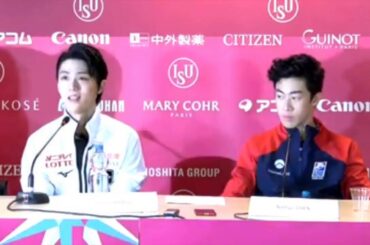 プレカン3 羽生結弦 Yuzuru HANYU ネイサン Nathan FS GPF 2019.12.7 グランプリファイナル Press conference プレスカンファレンス 記者会見
