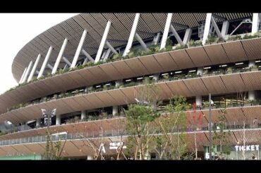 【4K】新・国立競技場（National Stadium）・千駄ヶ谷門（2019年12月21日）
