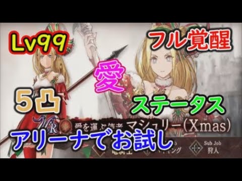 【FFBE幻影戦争】Lv99フル覚醒5凸サンタマシュリーは強い！ステータスからみつつアリーナで運用してみた！【WAR OF THE VISIONS】