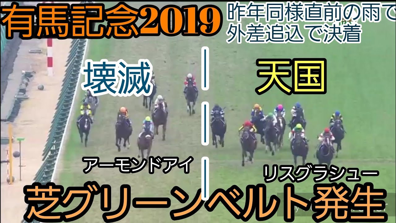 レース結果回路 有馬記念 リスグラシュー圧勝 アーモンドアイ負けた理由 やはり昨年のリプレイ レース直前に降り出した雨で内壊滅、外グリーンベルト発生 レース結果回路 有馬記念 リスグラシュー圧勝 アーモンドアイ負けた理由 やはり昨年のリプレイ レース直前に降り出した雨で内壊滅、外グリーンベルト発生