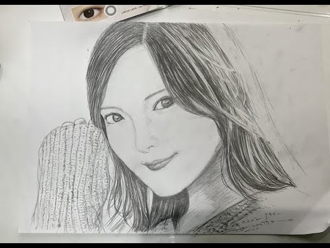 白石麻衣描いてみた、アナログ