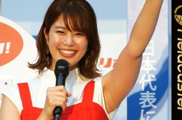 稲村亜美、ラグビー愛を語る「選手は全員性格良さそう」大手町ビアガーデン Powered by リポビタンD OPイベント