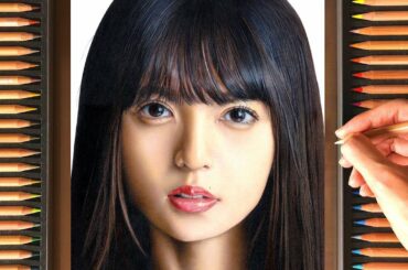 乃木坂46 齋藤飛鳥 描いてみた 完成までの早送り【色鉛筆画】| Drawing Asuka Saito