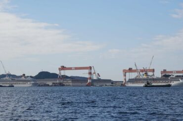 ２隻の コスタ クルーズ 船 三菱重工長崎造船香焼工場前接岸 2020 02 14