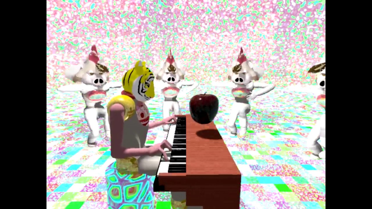 鶏と蛇と豚 椎名林檎 雄虎のピアノwith三毒くんダンサーズ POVRAY Animation