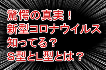 日本の最新情報　新型コロナウイルスには型が2つある真実　Ｌ型Ｓ型とは感染しました米国在住女性の驚愕事実、武漢から米国に