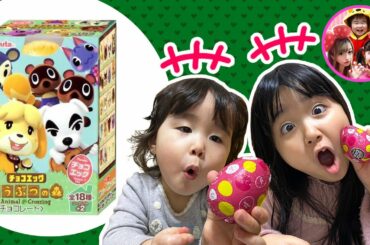 【新発売】どうぶつの森のチョコエッグを開封するよ❤️なにが当たるかな？　おやつ　姉妹　６歳　２歳