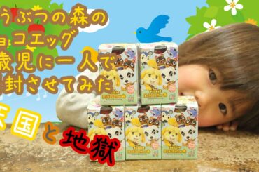 【開封動画】3歳児がどうぶつの森のチョコエッグを一人で開封してみた【シークレットあり】