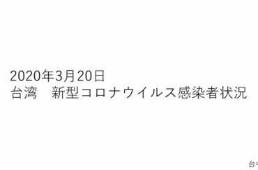 2020年3月20日 台湾 新型コロナウィルス感染者状況