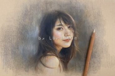 色鉛筆で有村架純ちゃんを描く
