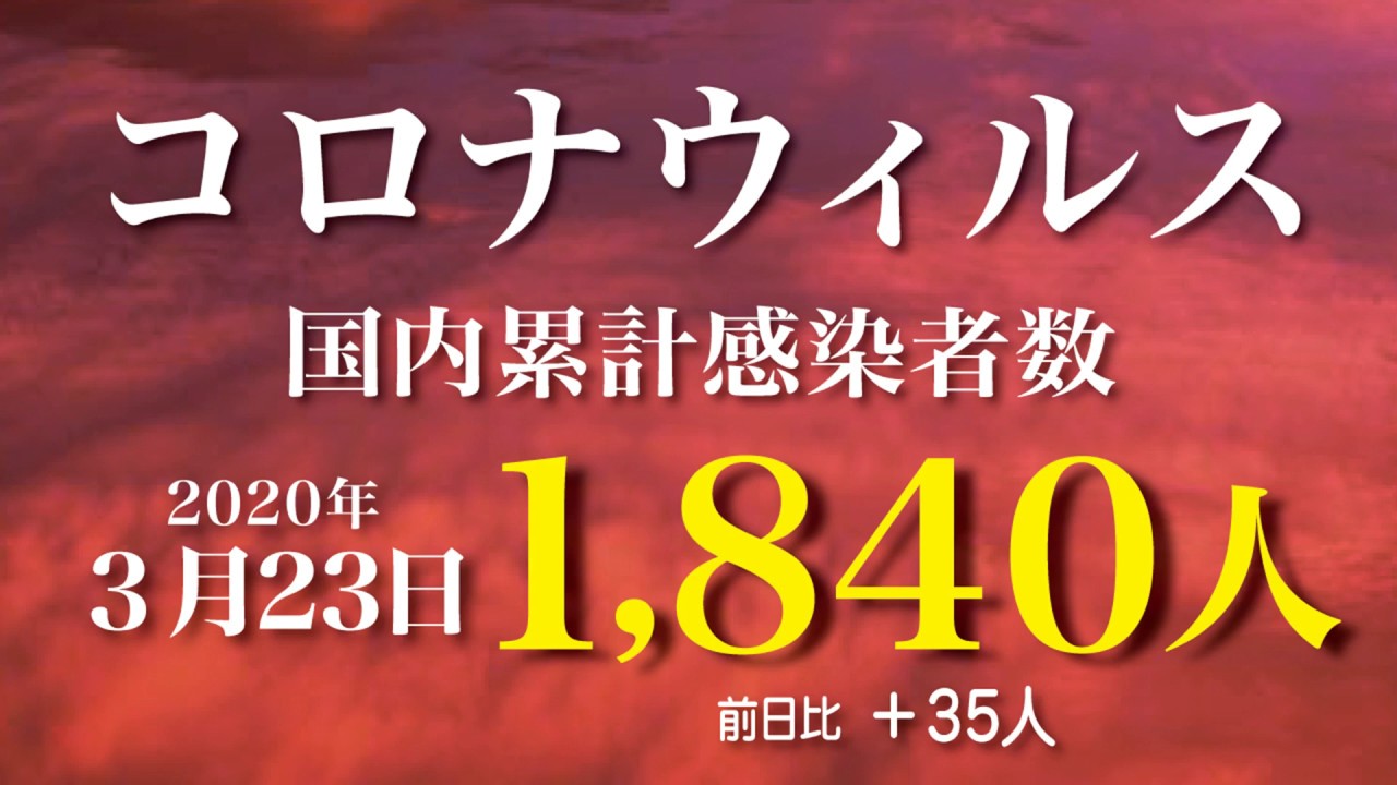 新型コロナウィルス最新感染者数　2020年3月23日　21時