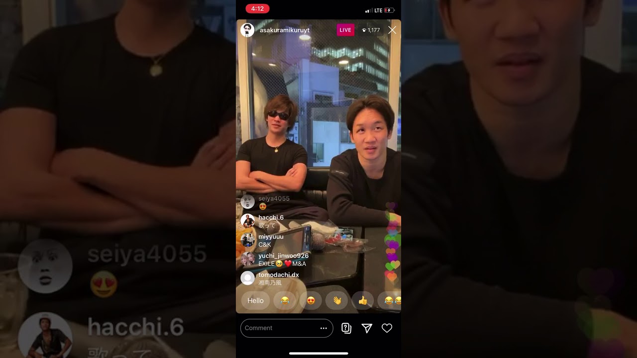 朝倉未来　インスタライブ　歌う動画は別にあげてます