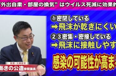 あきの公造参院議員が語る〜新型コロナウイルス対策〜「外出自粛・部屋の換気は“ウイルス死滅”に効果的」