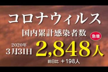 新型コロナウィルス最新感染者数　2020年3月31日　21時