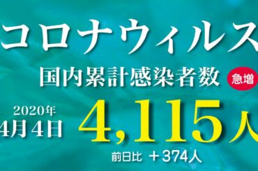 新型コロナウィルス、4月4日の感染者数  21時