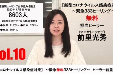 【ヒーラー前里光秀による新型コロナウイルス感染症対策】 2020年4月5日の成果報告 vol.10