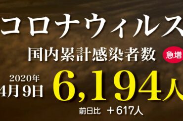 新型コロナウィルス、4月9日の感染者数  21時