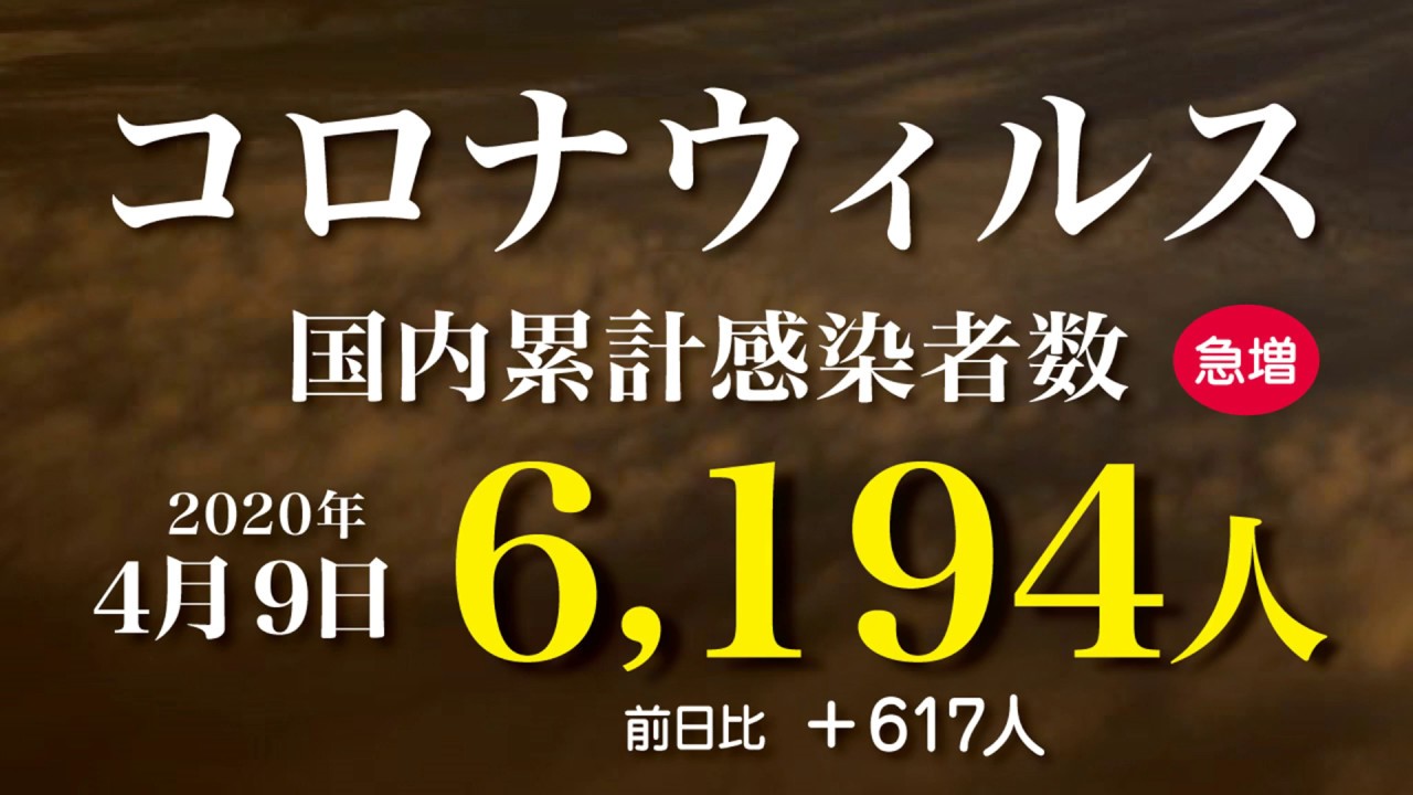 新型コロナウィルス、4月9日の感染者数 21時 新型コロナウィルス、4月9日の感染者数 21時