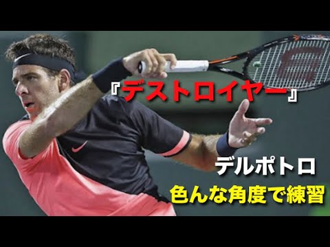 【テニス】最強『デストロイヤー』！！デルポトロの練習を色んな角度で見る動画【デルポトロ】