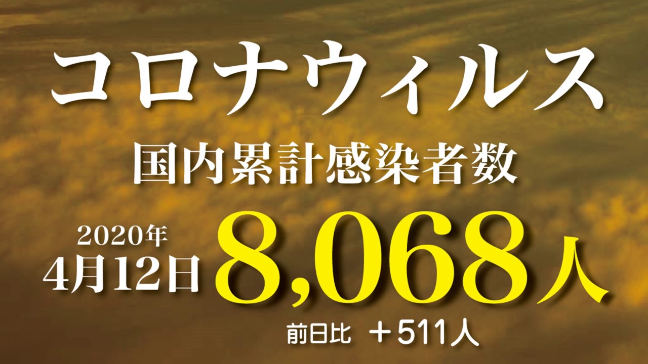 新型コロナウィルス、4月12日の感染者数 21時 新型コロナウィルス、4月12日の感染者数 21時