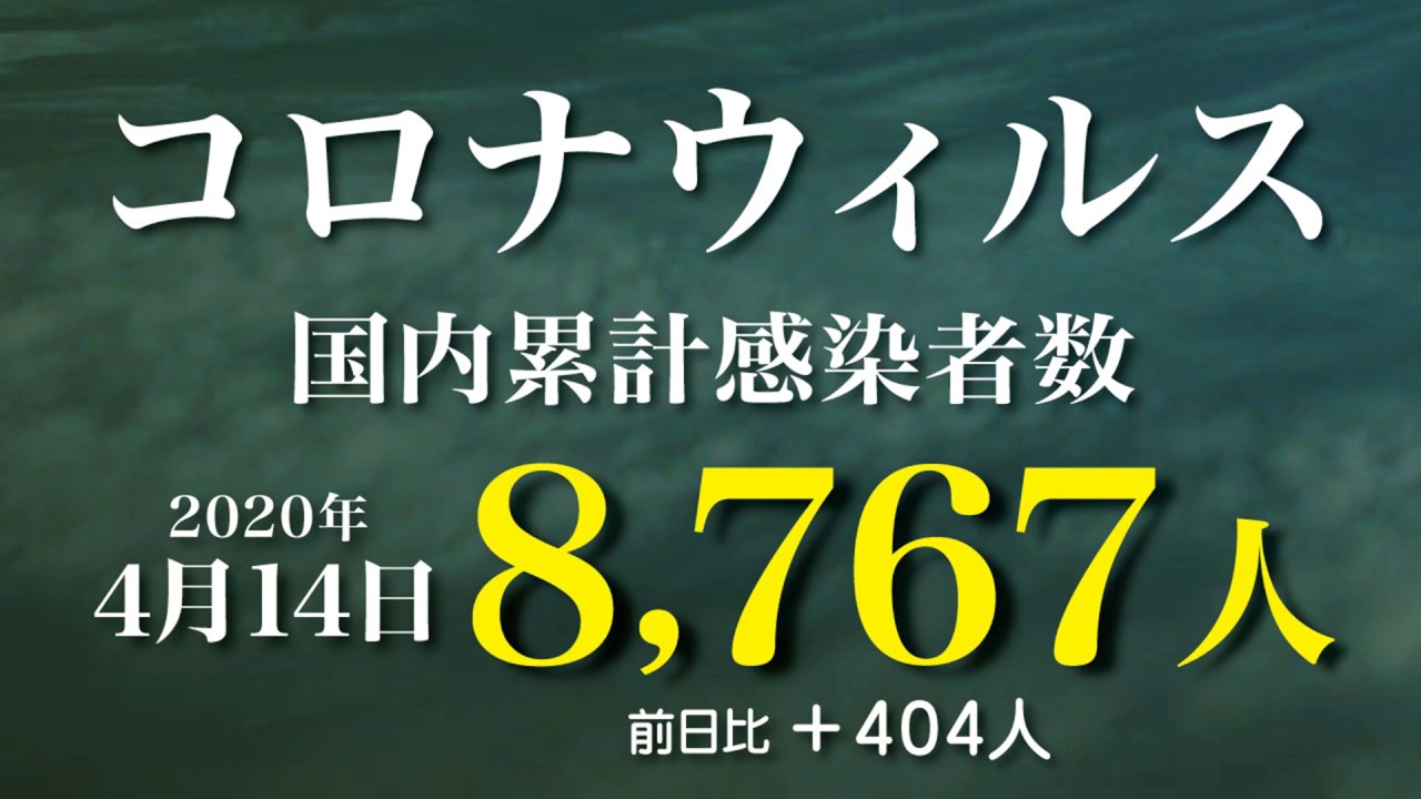 新型コロナウィルス、4月14日の感染者数 21時 新型コロナウィルス、4月14日の感染者数 21時