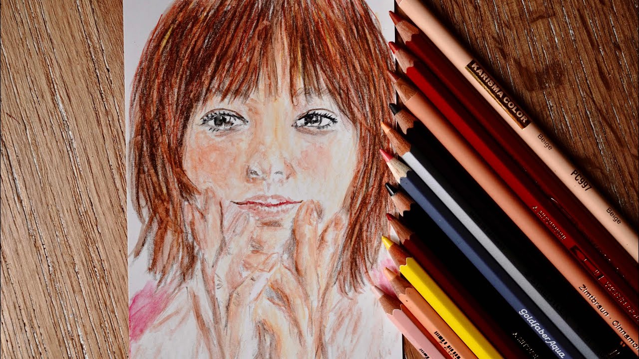 【色鉛筆アート】本田翼さんの絵を書いてみた！ｰ書き方話します♪−Tsubasa Honda Drawing Art