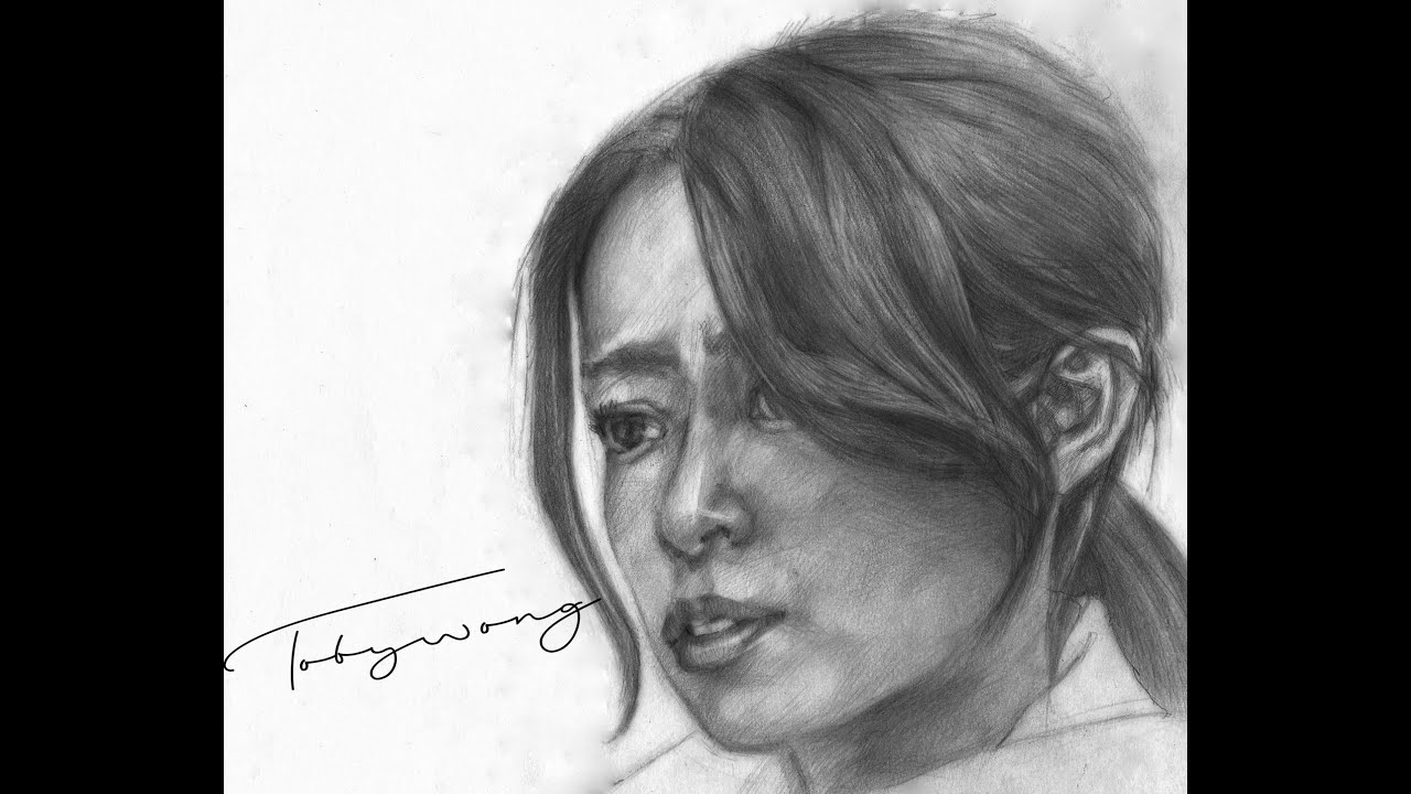 Portrait drawing  深田恭子Time-lapse