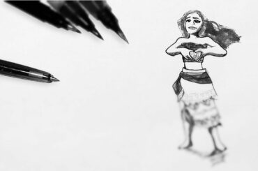 モアナと伝説の海　モアナ　ディズニー（Disney）　キャラクター　描いてみた speed drawing｜Tomatoes draw