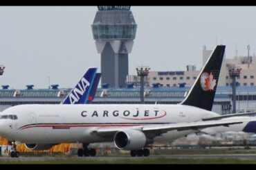 ✈✈[RJAA]成田空港 緊急事態宣言解除後も閉鎖されていたさくらの山公園が本日解放されました!!カーゴジェット・エアウェイズ Cargojet AirwaysBoeing 767/306/ER