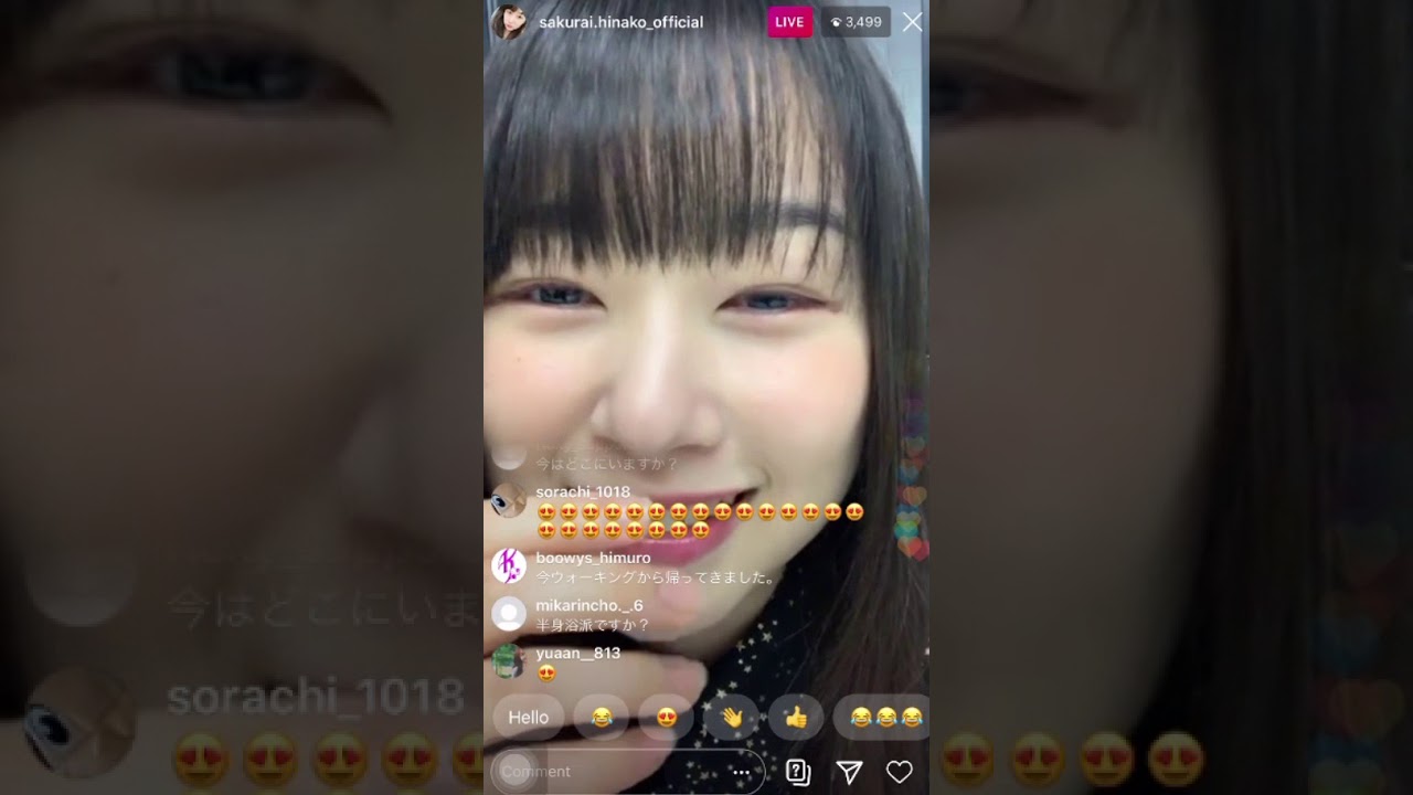 LIVE(2020/6/5) 桜井日奈子（Hinako Sakurai）Instagramでファンとチャット