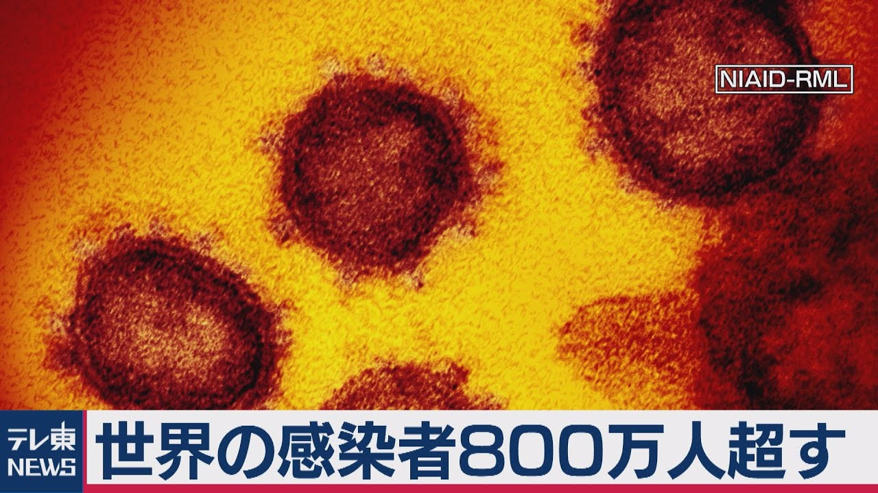 新型コロナ 世界の感染者800万人超