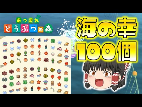 【あつ森】海の幸100個手当たり次第に採ってみたらまさかの結果に…！ゆっくり達のあつまれどうぶつの森 part29