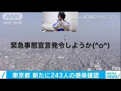 緊急事態宣言を発令しない政府はゴミ‼️      [ 東京　243人　安倍　小池 ]