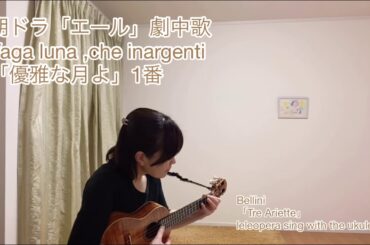 朝ドラ「エール」劇中歌　「優雅な月よ」Vaga luna, che  inargenti 1番　ウクレレ弾き語り
