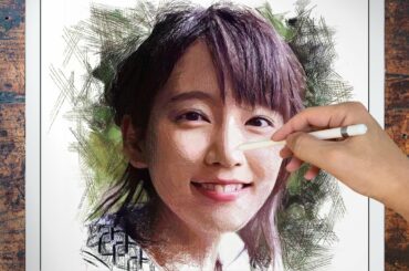 Drawing Riho Yoshioka : 吉岡里帆 | Using Procreate iPad Pro | Only with lines | プロクリエイト イラスト | ArtyCoaty