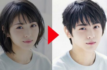 人気女優をイケメンっぽくしてみました#3