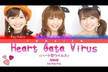 AKB48 -  Heart Gata Virus (ハート型ウイルス)  (Kan/Rom/Eng Color Coded Lyrics)