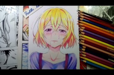 Fanart drawing anime Nanami Mami kanojo okarishimasu with Faber-Castell watercolour 48