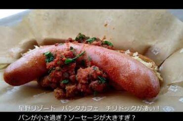 星野リゾート【バンタカフェ】のパンからはみ出すホットドックが凄い