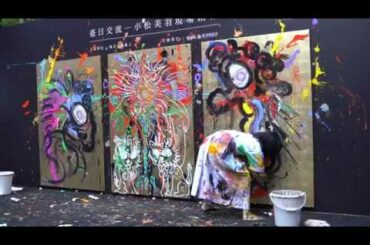 小松美羽密着取材、台北の公開現場制作　※映像提供 小松美羽オフィシャル