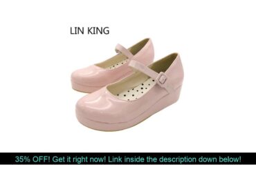 Review LIN KING Danganronpa Nanami Chiaki Anime Cosplay shoes Lolita Sweet Lady wedge Shoes Round T