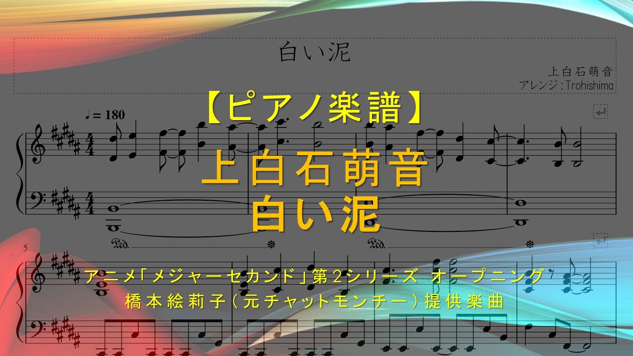 【楽譜】白い泥 / 上白石萌音 – メジャーセカンド第2シリーズOPテーマ 【楽譜】白い泥 / 上白石萌音 - メジャーセカンド第2シリーズOPテーマ