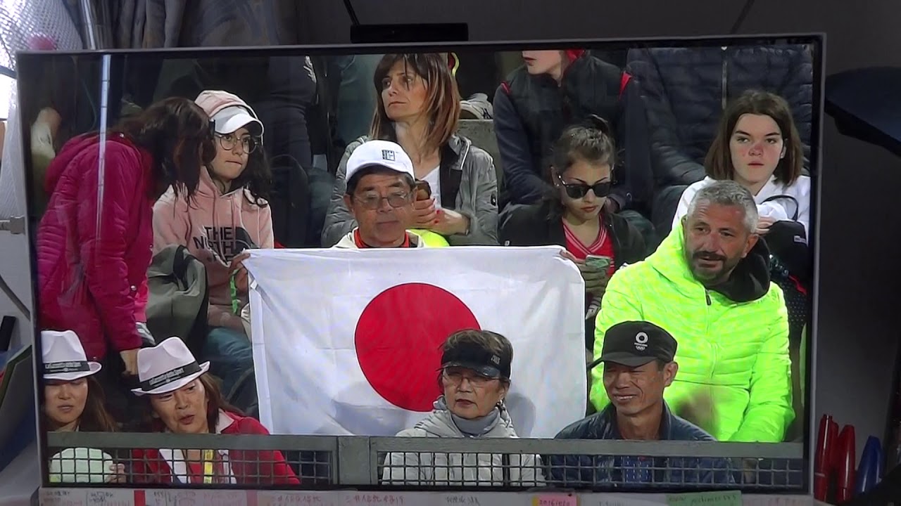 吉之輔（キチノスケ）が2019ＢＮＬイタリア国際の錦織戦で映りました！
