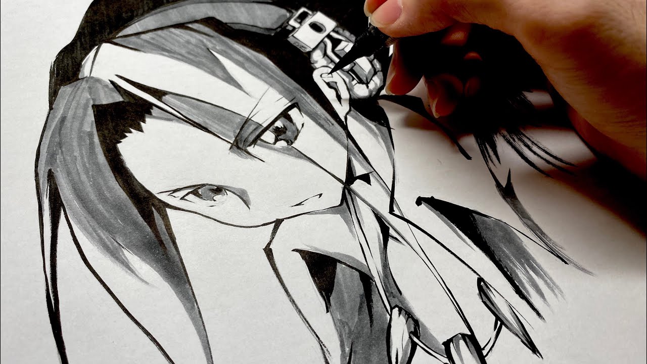 シャーマンキング 麻倉葉を筆ペンで描いてみた 墨絵 筆絵 アナログイラスト Drawing Yoh Asakura From Anime Shaman King Yayafa シャーマンキング 麻倉葉を筆ペンで描いてみた 墨絵 筆絵 アナログイラスト Drawing Yoh Asakura From Anime Shaman King Yayafa