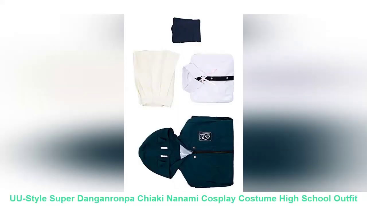 ⭐️ UU-Style Super Danganronpa Chiaki Nanami Cosplay Costume High School Outfit Uniform Dress, Blue,