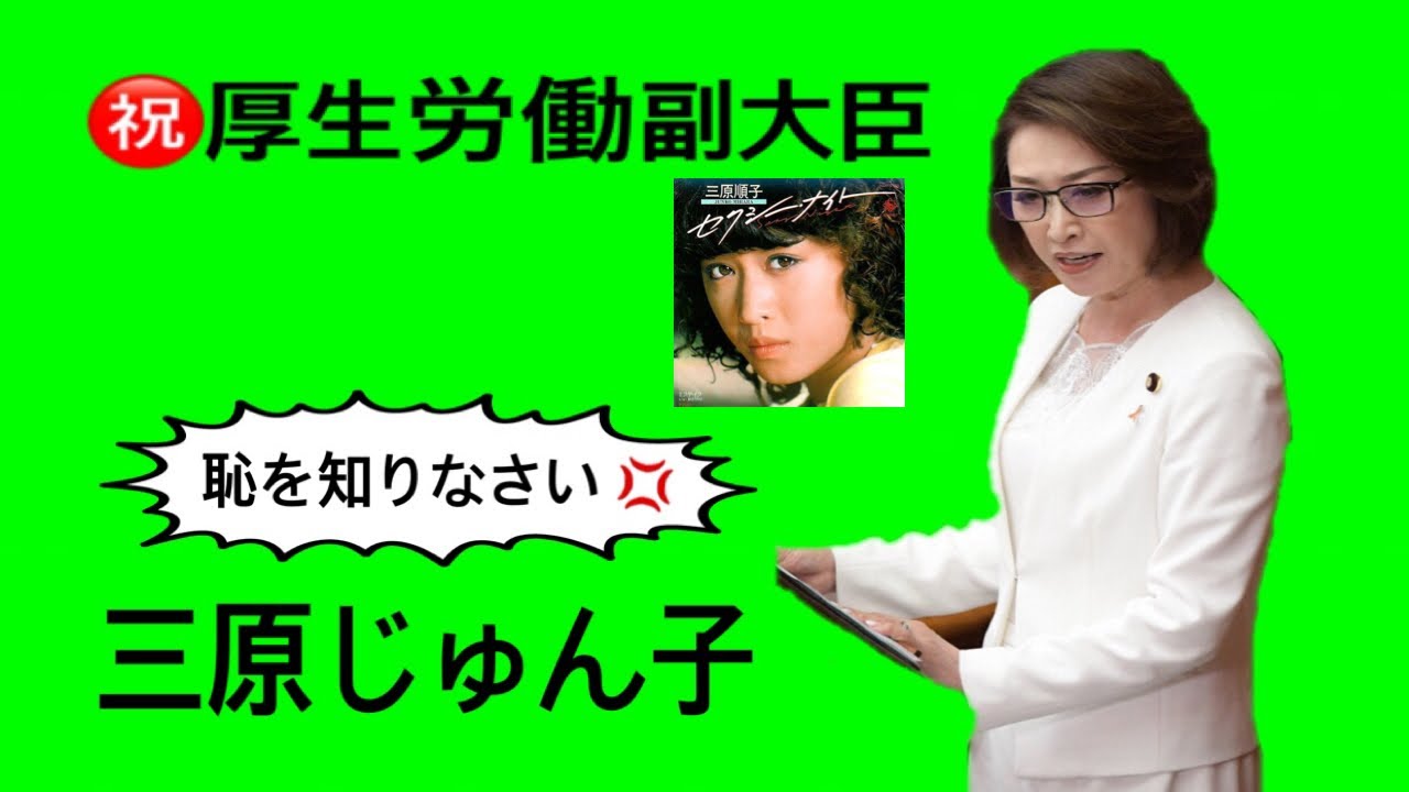 ㊗️厚生労働副大臣㊙️就任おめでとう🎉　元アイドル歌手の三原じゅん子🎤🙋‍♀️ 恥を知りなさい💢（本人の声）セクシーナイト（＋音楽配信）🎤🙋‍♀️