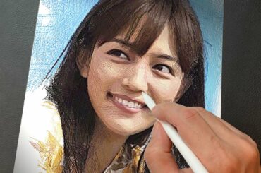 Drawing 川口春奈(Haruna Kawaguchi) | Realism painting | プロクリエイトで絵描く | デッサン イラストメイキング：はーちゃんねる | ArtyCoaty