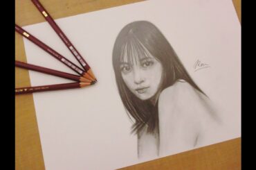 鉛筆で橋本環奈を描いてみた！【鉛筆画】【デッサン】
