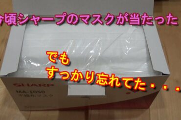 今頃シャープのマスクが当たった。すっかり忘れてた・・・