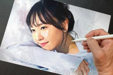 Drawing 新垣結衣(Yui Aragaki) | Realism painting | プロクリエイトで絵描く | ガッキー | イラストメイキング | デッサンの描き方 | ArtyCoaty